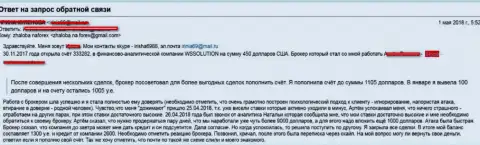 Развернутая жалоба на мошенников из ФОРЕКС компании ВС Солюшион