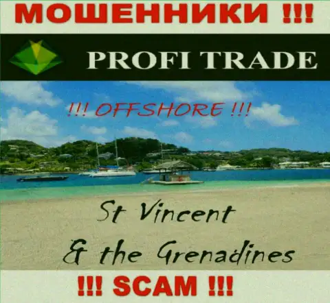 Базируется контора ПрофиТрейд в оффшоре на территории - Сент-Винсент и Гренадины, МОШЕННИКИ !!!