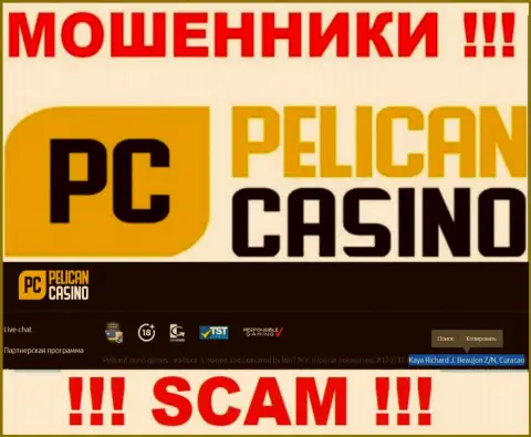 PelicanCasino Games - это интернет-мошенники !!! Скрылись в офшорной зоне по адресу - Kaya Richard J. Beaujon Z/N, Curacao и выманивают вложенные деньги людей