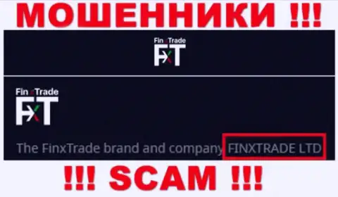 Finx Trade Ltd - это юридическое лицо интернет воров FinxTrade