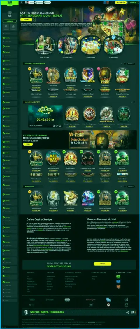 Вранье на страницах web-сайта лохотронщиков 888 Casino