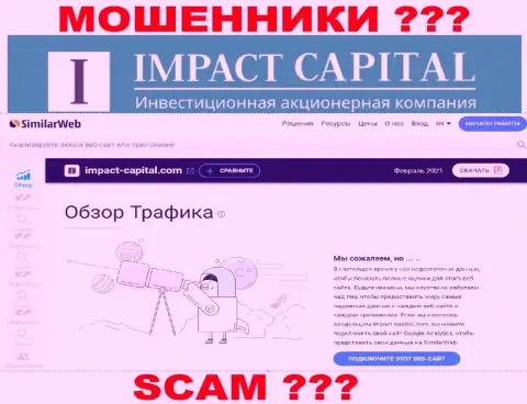 Абсолютно никакой информации о web-сервисе ImpactCapital Com на similarweb нет