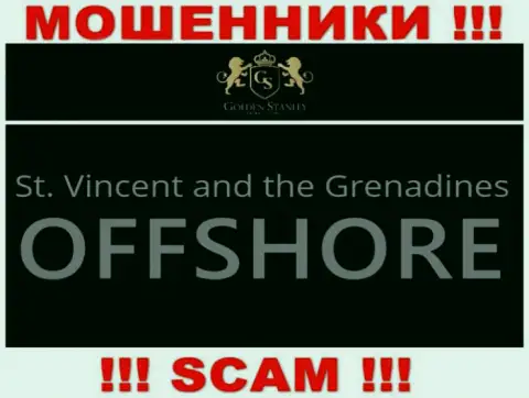 Оффшорная регистрация GoldenStanley на территории St. Vincent and the Grenadines, позволяет обманывать наивных людей