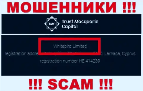 На официальном интернет-портале Траст М Капитал сказано, что этой организацией управляет Whitebird Limited