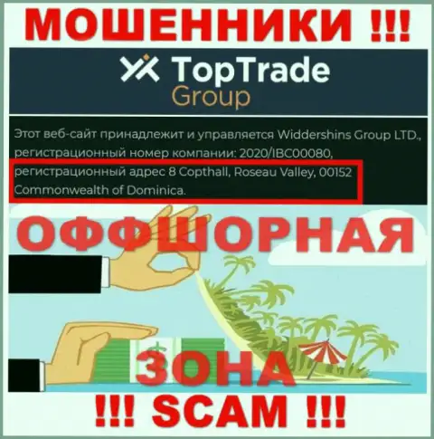 Top Trade Group - это ЛОХОТРОНЩИКИ !!! Отсиживаются в офшорной зоне: 8 Copthall, Roseau Valley, 00152 Commonwealth of Dominica
