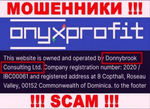 Юридическое лицо организации OnyxProfit - это Donnybrook Consulting Ltd, информация взята с официального веб-сервиса