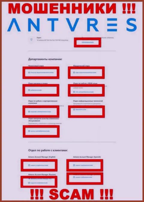 Не пишите на адрес электронного ящика мошенников Antares Trade, опубликованный на их web-портале в разделе контактной инфы - это очень рискованно