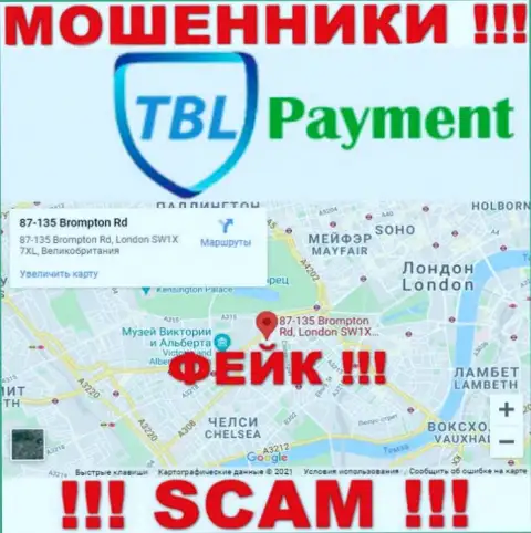 С жульнической конторой TBL Payment не сотрудничайте, информация относительно юрисдикции липа