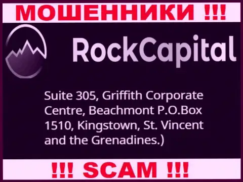 За надувательство доверчивых людей аферистам RockCapital точно ничего не будет, так как они скрылись в оффшоре: Suite 305 Griffith Corporate Centre, Kingstown, P.O. Box 1510 Beachmout Kingstown, St. Vincent and the Grenadines