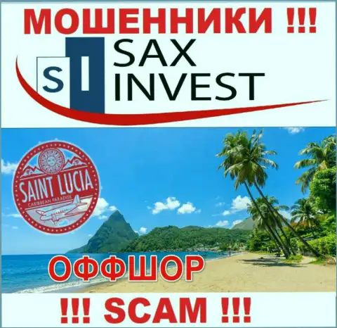 Поскольку SAX INVEST LTD базируются на территории Сент Люсия, отжатые вложенные средства от них не забрать