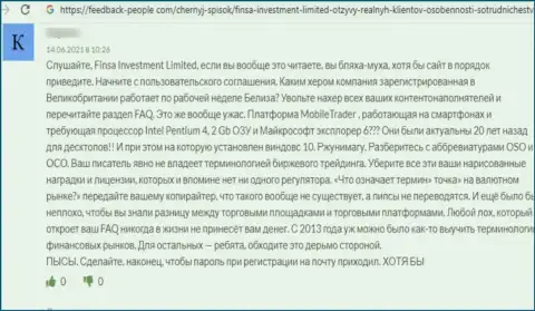 Автор отзыва пишет, что FinsaInvestmentLimited - МОШЕННИКИ !!! Взаимодействовать с которыми не надо