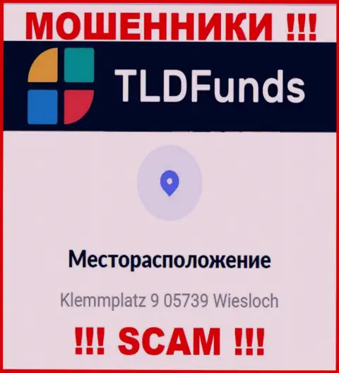Информация об официальном адресе регистрации TLD Funds, что предложена у них на сайте - фейковая