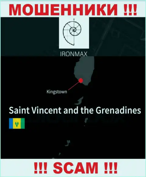 Находясь в офшоре, на территории Kingstown, St. Vincent and the Grenadines, Iron Max беспрепятственно обманывают своих клиентов