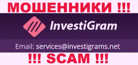 Адрес электронной почты обманщиков Инвести Грам, на который можете им отправить сообщение