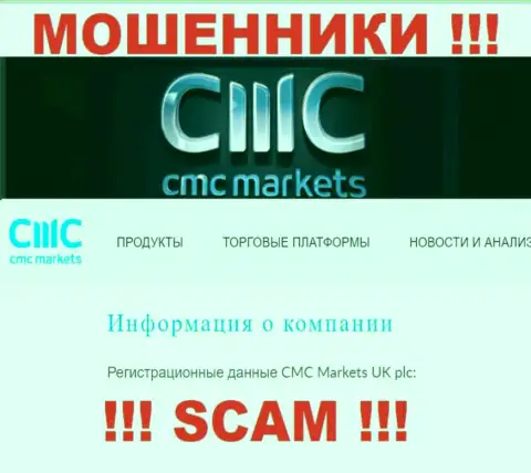Свое юридическое лицо контора CMC Markets не скрыла - это CMC Markets UK plc