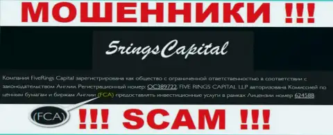 Не работайте совместно с компанией Five Rings Capital - прокручивают делишки под крышей офшорного регулятора - FCA
