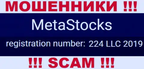 В глобальной интернет сети промышляют аферисты MetaStocks !!! Их регистрационный номер: 224 LLC 2019