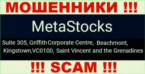 На официальном web-ресурсе MetaStocks Co Uk указан адрес регистрации этой конторе - Сьюит 305, Корпоративный Центр Гриффитш, Кингстаун, VC0100, Сент-Винсент и Гренадины (офшор)