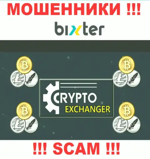 BixterOrg это хитрые интернет-мошенники, тип деятельности которых - Криптовалютный обменник