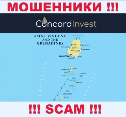 St. Vincent and the Grenadines - здесь, в офшорной зоне, зарегистрированы интернет ворюги Concord Invest