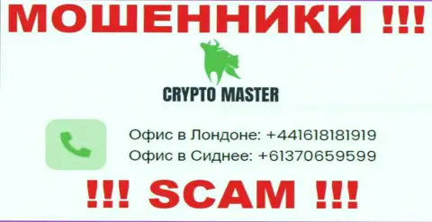 Знайте, internet ворюги из Crypto Master LLC звонят с разных номеров телефона