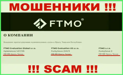 FTMO это очередной разводняк, официальный адрес компании - фейковый