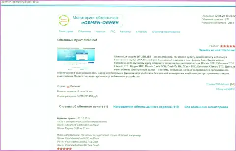 Статья с разбором деятельности онлайн-обменки БТЦБИТ Сп. З.о.о., размещенная на сайте Eobmen-Obmen Ru