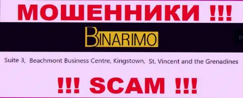 Binarimo - это интернет-лохотронщики !!! Скрылись в офшоре по адресу - Suite 3, ​Beachmont Business Centre, Kingstown, St. Vincent and the Grenadines и прикарманивают вложенные денежные средства клиентов