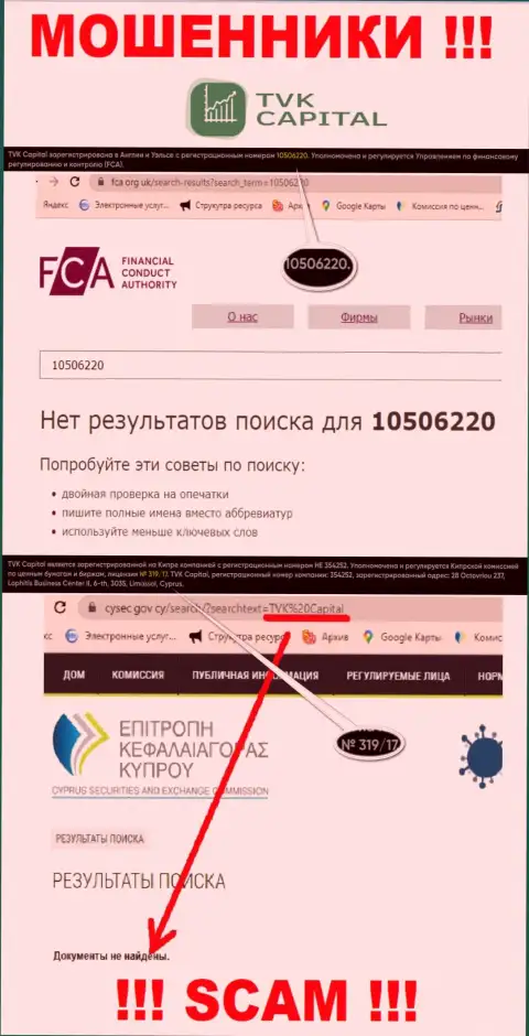 У TVK Capital напрочь отсутствуют данные об их номере лицензии - это хитрые мошенники !!!