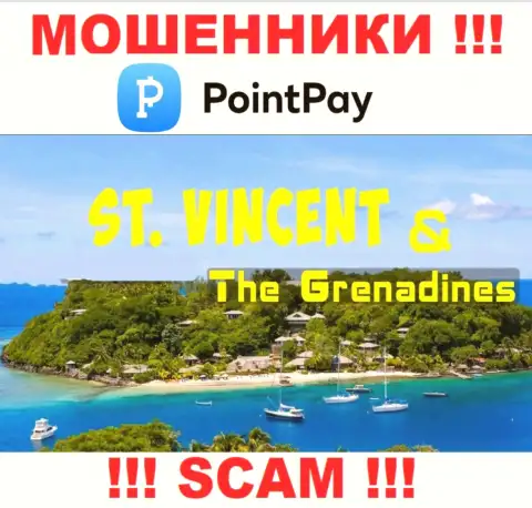 PointPay сообщили у себя на портале свое место регистрации - на территории Kingstown, St. Vincent and the Grenadines