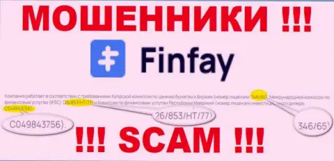 На интернет-ресурсе FinFay приведена их лицензия, но это циничные мошенники - не надо верить им