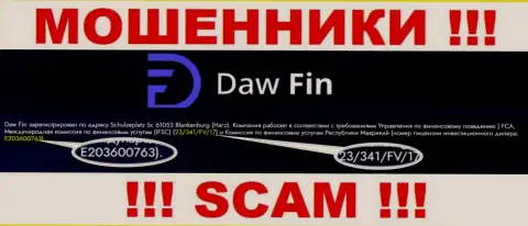 Лицензионный номер DawFin, у них на онлайн-сервисе, не сможет помочь сохранить Ваши финансовые вложения от слива