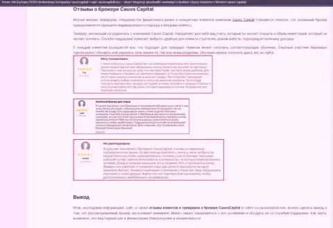 Ещё один обзорный материал о компании Cauvo Capital на web-сервисе Forum-Info Ru