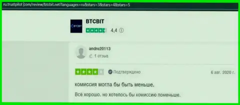 Интернет-пользователи представили отзывы об компании BTCBit на сайте Trustpilot Com