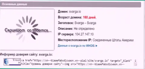 Возраст доменного имени форекс ДЦ Svarga, исходя из справочной информации, которая получена на ресурсе довериевсети рф