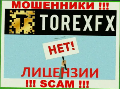 Мошенники TorexFX действуют незаконно, так как у них нет лицензии !!!